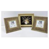 Floral Shell Art & Wood Photo Frames ï¿½ 3 Pc