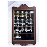 45 Vintage Souvenir Spoons w Display Case