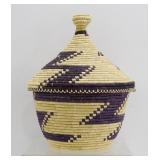 Handwoven East African Lidded Sisal Basket