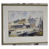 Harbour Scene - Tempera / Gouache Painting