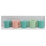 Vintage Fire-King Oven Ware Pastel Glass Mugs