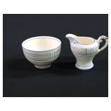 Myott Art Deco Cream & Sugar