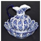Porcelain Ewer & Basin Set ï¿½ Floral Motif