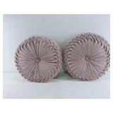 Lillian August Pleated Velvet Round Throw Pillows