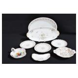 8 Pc Vintage Floral China Serving Lot
