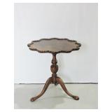 Mahogany Pie-Crust Pedestal Side Table