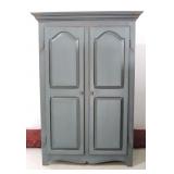 Rustic Painted Pine Armoire / Storage Cabinet