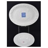 Portuguese Ceramic Turkey Platter & Serving Bowl