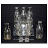 Vintage Glass Milk Bottles ï¿½ 11 Pc
