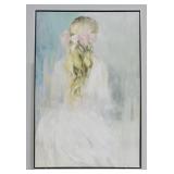 Framed Woman Floral Portrait Print
