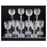 Cut Crystal Wine & Cordial Glasses ï¿½ 10 Pc