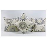 Set of 3 Decorative Embroidered Throw Pillows