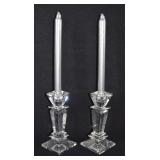 Pair of Faceted Crystal Candlesticks