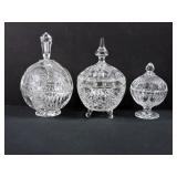 Crystal Covered Candy Dishes ï¿½ 3 Pc