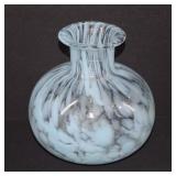 Studio Art Glass Blue & Clear Spatter Vase