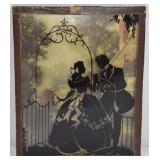 Reverse Painted Glass Silhouette Picture ï¿½ 5.25'