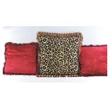 Throw Pillows ï¿½ Leopard Print & Red Velvet-Style