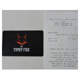 $50 Gift Card to the Tipsy Fox, Erin