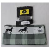 Horse Motif Tea Towel and Beef Jerky