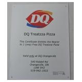 Gift Certificate - DQ Treatzza Pizza