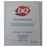 Gift Certificate - DQ Treatzza Pizza