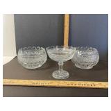 Antique glass serving bowls some have chips