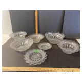 Antique glass serving bowls & plates some have