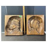 2 Wood carved pictures by Pierre Labelle-13x15ï¿½