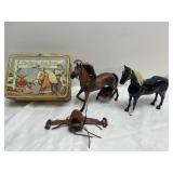 Vintage metal Roy Rogers and Dale Evans lunch box