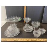 Antique glass serving dishes