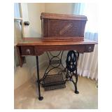Raymond sewing machine with table and contents