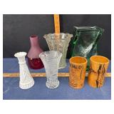 Glass and Wooden Vases