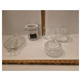 Glass Lot Misc.Divided Dish, Chocolate Metler,