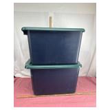Two Large Plastic Storage Bins
