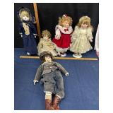 Five Porcelain Dolls