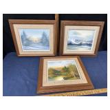 Three 15' x 13' Framed Canvas Art