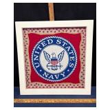 Framed United States Navy Textile Art