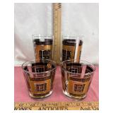 MCM Gold and Black Glasses Set