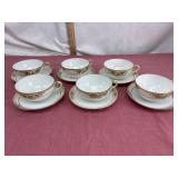 Nippon Hand-Painted China Cups and Saucers