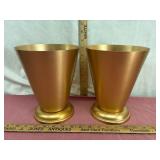 Gold-Toned Metal Vases