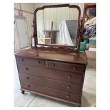 Wooden Dresser With Mirror