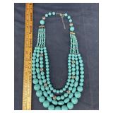 3 strand turquoise beaded necklace Joan Rivers