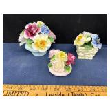 3 Bone China Floral Arrangements