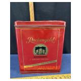 Vintage large red tin