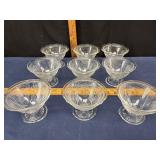 Clear depression glass royal lace fruit bowls