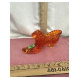 Vintage  Fenton Orange Art Glass Hobnail
