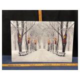 Illuminated Winter Scene Wall Art