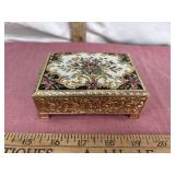 Tapestry music box with rosary