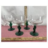 Four 6' Libbey Cactus Stem Margarita Glasseslol