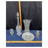Cut Glassware Collection With Decanter